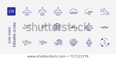 Stok fotoğraf: Outline Plane Icon On White Background