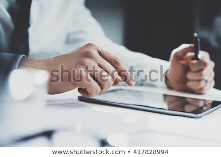 ストックフォト: Businessman Using Digital Tablet - Close Up