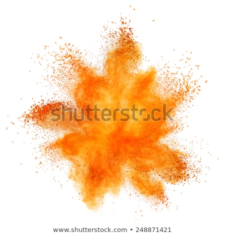 Explosion Of Orange Powder Stockfoto © artjazz