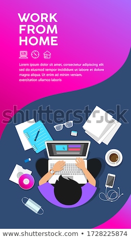 Office Work Posters Set Men Women Working Tables Foto stock © Sarunyu_foto