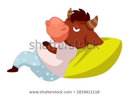 Foto stock: Cartoon Ox Bored