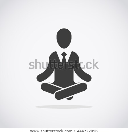 Foto d'archivio: Businessman Meditates With Enlightenment Concept