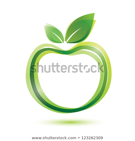 Foto stock: Green Apple Icon Ecology And Bio Food Concept