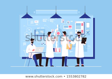 Stock foto: Microbiology Study Vector Illustration