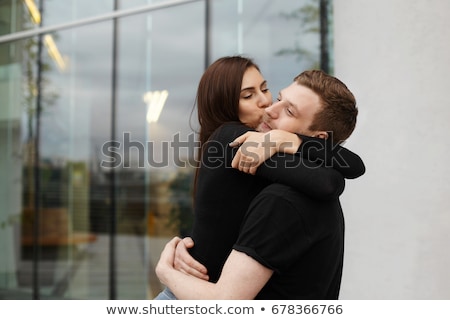 Stockfoto: Beautiful Girl About To Kiss Her Boyfriend