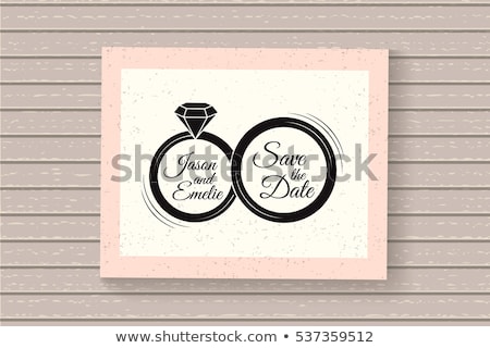 Love Banner With Two Wedding Rings Vector Illustration Stockfoto © Khabarushka