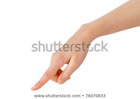 Stock foto: Hand Up With Pointing Or Pushing Finger