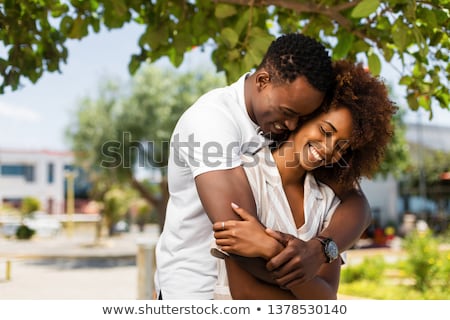 Stock photo: Beautiful Mixed Couple In Loving Embrace