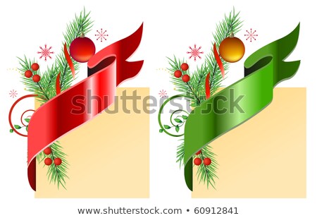 Foto stock: Set Of Two Merry Christmas Banners Template In Red And Green Col