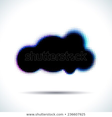 Stock photo: Halftone Cloud Shape With Color Aberrations