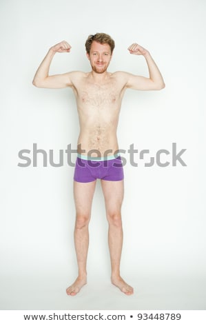 Stok fotoğraf: Man Skinny Flex Arms