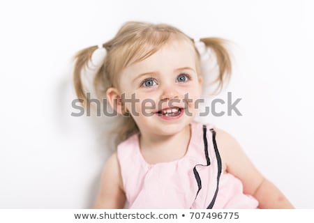 Foto stock: Portrait Of A 2 Year Old Girl Isolated On White Background