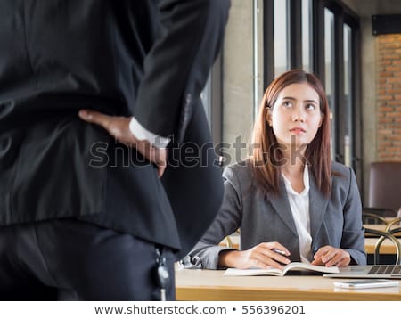 Foto stock: Angry Boss With Employee