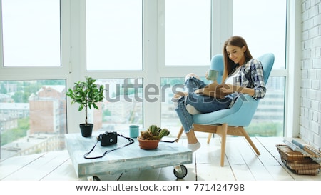 Stock fotó: Attractive Woman On Balcony