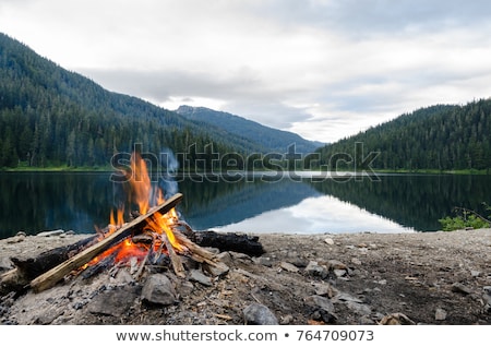 Stock fotó: Campfire On The Lake