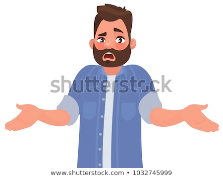 Foto stock: Comic Cartoon Worried Man