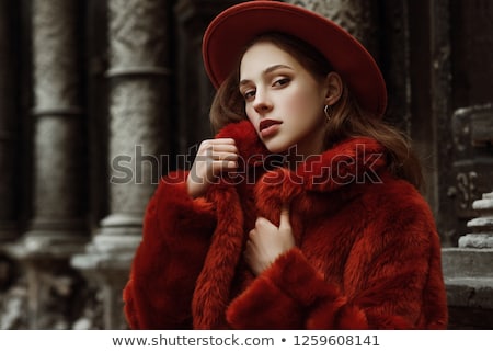 Сток-фото: Beautiful Girl In Fur Coat And Hat