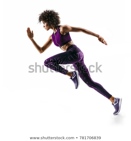 Stock photo: Running Fit Sport Woman Isolated On White