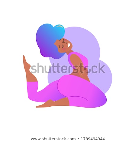 Сток-фото: Pigeon Position Of Yoga White Vector Illustration