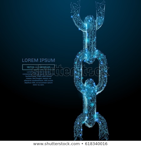 [[stock_photo]]: Abstract Chain Links Low Poly Consisting Of Points Lines And Shapes On Dark Blue Background Vecto
