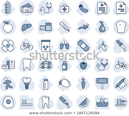 Foto stock: Liver Icon With Shade On Blue Background