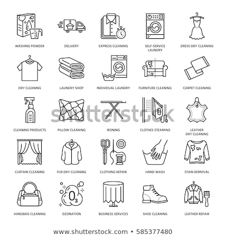 Stockfoto: Laundry Service Dry Machine Vector Thin Line Icon