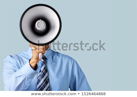 Stok fotoğraf: Close Up Of Man Holding Megaphone