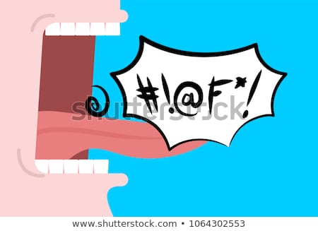 Cartoon Happy Tooth With Speech Bubble Stok fotoğraf © MaryValery