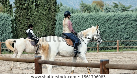 Zdjęcia stock: Mother And Son On Horseback