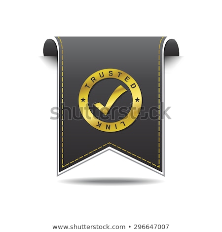 Stock fotó: Trusted Link Golden Vector Icon Design