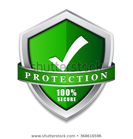 Foto stock: Ssl Protection Secure Green Shield Vector Icon