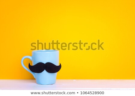 Сток-фото: Cup Of Coffee On Blue Wood Spring Background With Copy Space