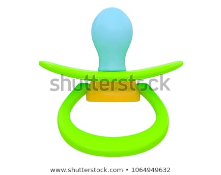 Stockfoto: Pink Baby Pacifier Front View 3d