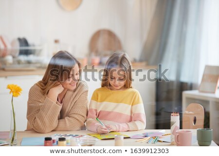 [[stock_photo]]: Children Drawing And Making Crafts At Home