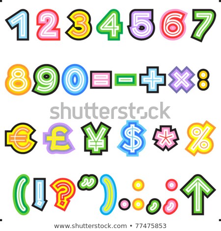 Striped Letters Alphabet Set - Numerals Marks Currency Imagine de stoc © ratselmeister