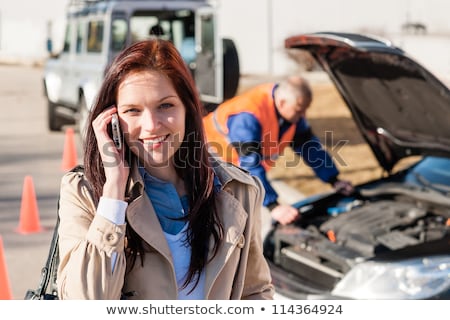 Stock photo: Man On The Phone After A Car Breakdown