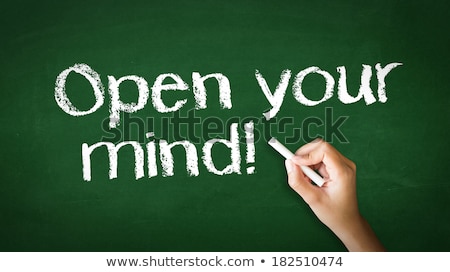 Foto stock: Open Your Mind Chalk Illustration