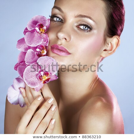 Zdjęcia stock: Girl With Pink Orchid