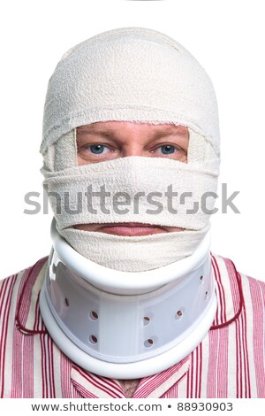 Zdjęcia stock: Injured Man With Head Bandages