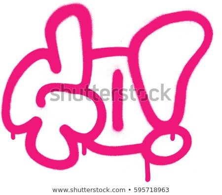 Foto stock: Graffiti Sprayed Go Word In Pink On White