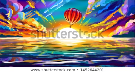 Stockfoto: Abstract Sunset On The Beach With Rainbow