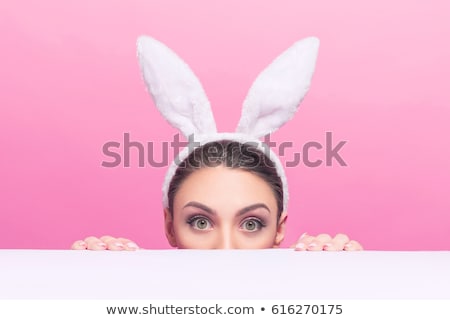 Foto stock: Woman Wearing Cute Bunny Ears