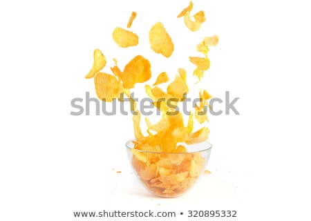 Zdjęcia stock: Sweet Potato Chips Over White