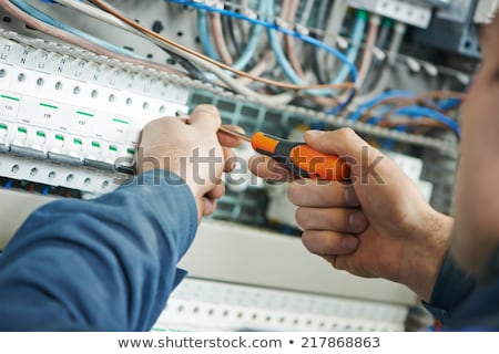 Stock photo: Electrician Wiring A Building