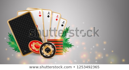 Сток-фото: Christmas Poker Banner Vector Illustration