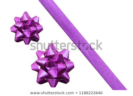 Stok fotoğraf: Purple Bow Isolated On A White Background