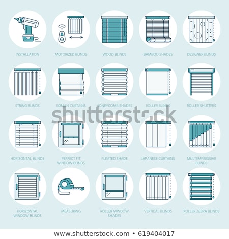 ストックフォト: Flat Color Roller Shutter Window Vector Icon