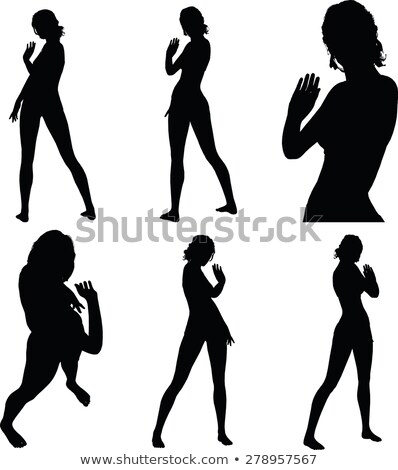 [[stock_photo]]: Woman Silhouette With Hand Gesture Power And Might