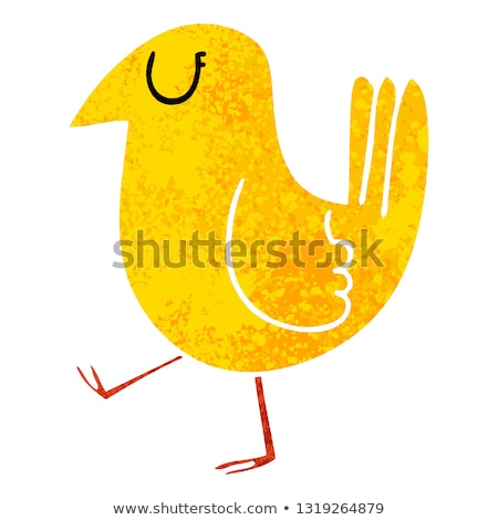 Stockfoto: Crazy Cartoon Bird Vector Illustration