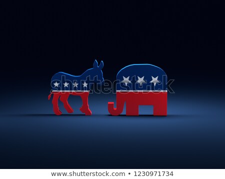 Stock fotó: Political Elephant Republican Vs Donkey Democrat